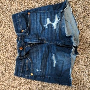 Universal Thread Distressed High Rise Midi Jean Shorts